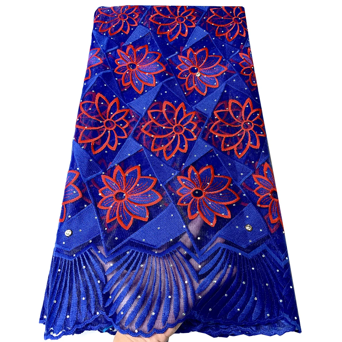 African French Lace Fabrics High Quality Tulle Nigerian Laces Fabric Royal Blue Lace Embroidered Mesh Fabric For Party Dress
African French Lace Fabrics High Quality Tulle Nigerian Laces Fabric Royal Blue Lace Embroidered Mesh Fabric For Party Dress