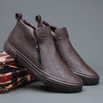 Men's Casual Shoes High neck loafer Non-Slip Leather Breathable Adult Sneakers male Tenis men flat shoe smasculino chaussure A37 
Men's Casual Shoes High neck loafer Non-Slip Leather Breathable Adult Sneakers male Tenis men flat shoe smasculino chaussure A37