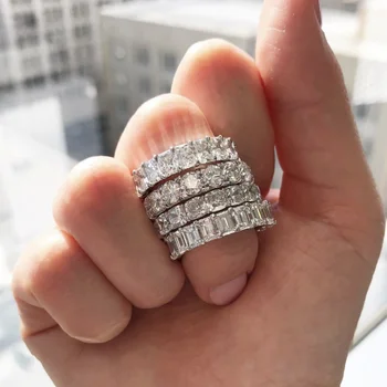 Luxurious DIAMOND BAND RINGS Finger 925 Sterling SILVER PAVE SETTING FULL Created Moissanite ENGAGEMENT WEDDING Ring Set JEWELRY
Luxurious DIAMOND BAND RINGS Finger 925 Sterling SILVER PAVE SETTING FULL Created Moissanite ENGAGEMENT WEDDING Ring Set JEWELRY
