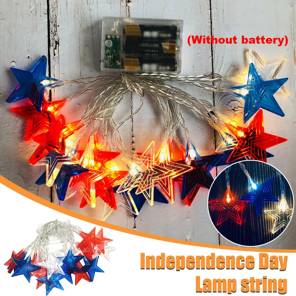 LED light string star light string flashing battery-powered white and blue five-pointed star national flag decorative light stri
LED light string star light string flashing battery-powered white and blue five-pointed star national flag decorative light stri