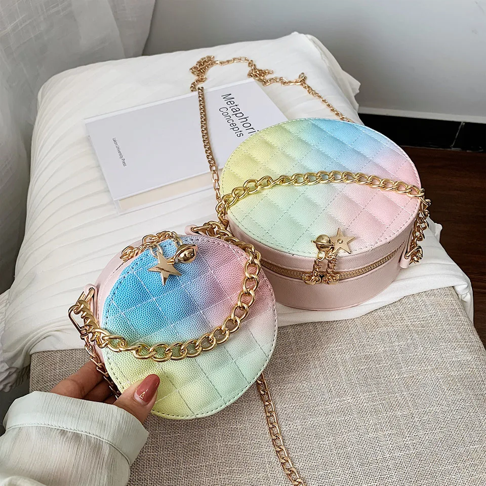 Women Shoulder Messenger Bags Rainbow Color Princess Handbags Colorful Coin Purse Bags Girl Crossbody Bags Mini Square Round Bag
Women Shoulder Messenger Bags Rainbow Color Princess Handbags Colorful Coin Purse Bags Girl Crossbody Bags Mini Square Round Bag