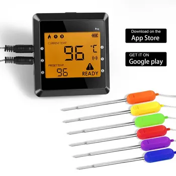 Smart Barbecue Probe Wireless Bluetooth Digital BBQ Thermometer 6 Channels 6 Probes Food Meat Display Real Time Status
Smart Barbecue Probe Wireless Bluetooth Digital BBQ Thermometer 6 Channels 6 Probes Food Meat Display Real Time Status