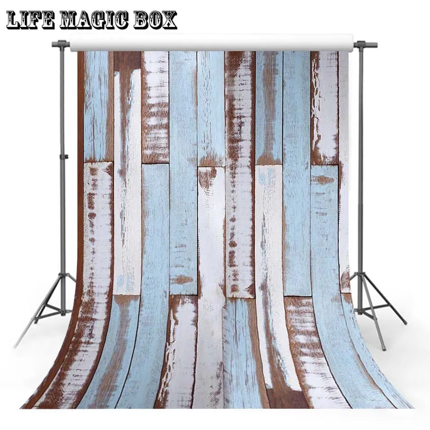 LIFE MAGIC BOX синяя белая деревянная доска фон для студийной фотосъемки дымчатый