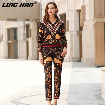 LINGHAN Brand Designer Autumn new Women Casual Hooded Zip Pullover Tops + Ankle-Length Pants Sport Suits
LINGHAN Brand Designer Autumn new Women Casual Hooded Zip Pullover Tops + Ankle-Length Pants Sport Suits