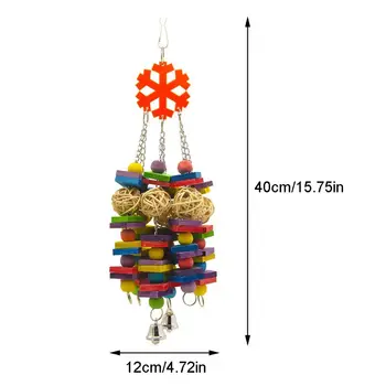 Bird Swing Hanging Parrot Sepak Takraw Blocks Toys with Bells Chewing String X6HC
Bird Swing Hanging Parrot Sepak Takraw Blocks Toys with Bells Chewing String X6HC