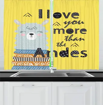 Multicolor I Love You More Kitchen Curtains Cartoon Animated Alpaca Character Romantic Scandinavian Font Letters Window Drapes
Multicolor I Love You More Kitchen Curtains Cartoon Animated Alpaca Character Romantic Scandinavian Font Letters Window Drapes