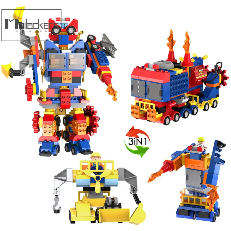 Transformation Legoing Duplo Figures Variable Robot Toy 3in1 Combined Deformation Building Blocks Educational Toys For Children
Transformation Legoing Duplo Figures Variable Robot Toy 3in1 Combined Deformation Building Blocks Educational Toys For Children
