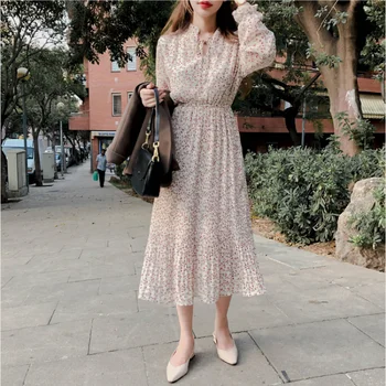 YAMDI women chiffon dress femlae spring summer lace up bow long sleeve a-line dresses woman elactic waist print polka dot midi d
YAMDI women chiffon dress femlae spring summer lace up bow long sleeve a-line dresses woman elactic waist print polka dot midi d