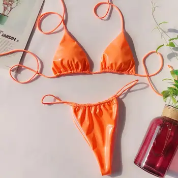Women's 2020 Micro String Thong Bikini Set PU Swimsuit Brazilian Bathing Suit M68D
Women's 2020 Micro String Thong Bikini Set PU Swimsuit Brazilian Bathing Suit M68D