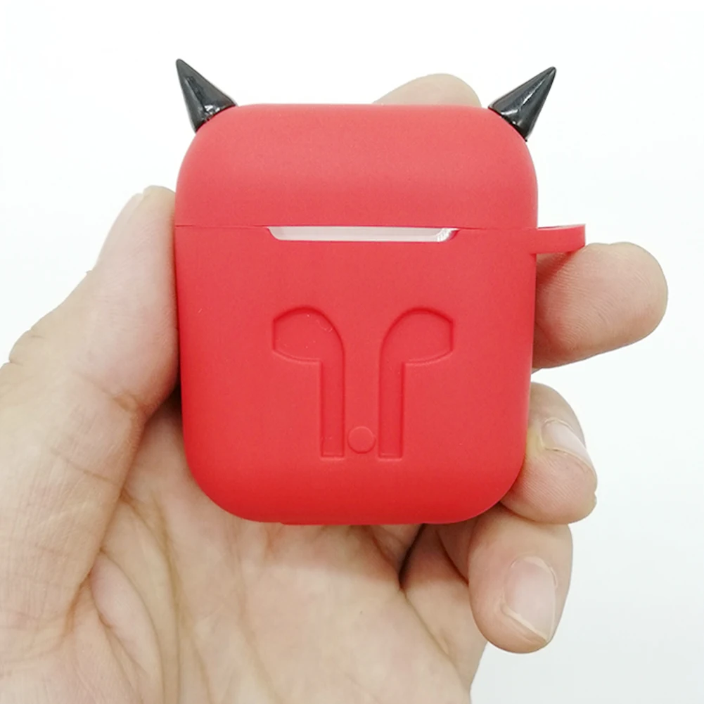 Soft Silicone Dust Proof Devil Horn Protective Case Solid Fashion Box Cover With Hook Mini Wireless Bluetooth For Apple Earphone
Soft Silicone Dust Proof Devil Horn Protective Case Solid Fashion Box Cover With Hook Mini Wireless Bluetooth For Apple Earphone