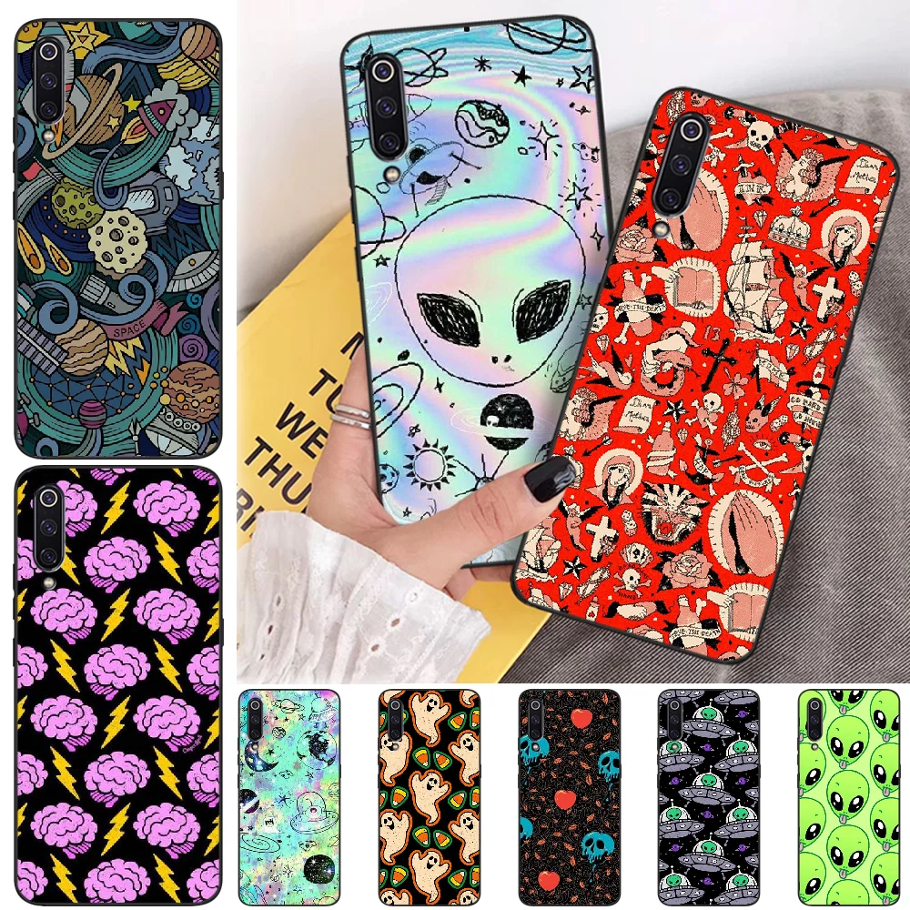 BaweiTE Alien ghost Coque Shell Phone Case for xiaomi mi 8 9 8SE 9SE 8Lite mix2 2S max2 3 Pocophone F1 | Мобильные телефоны и