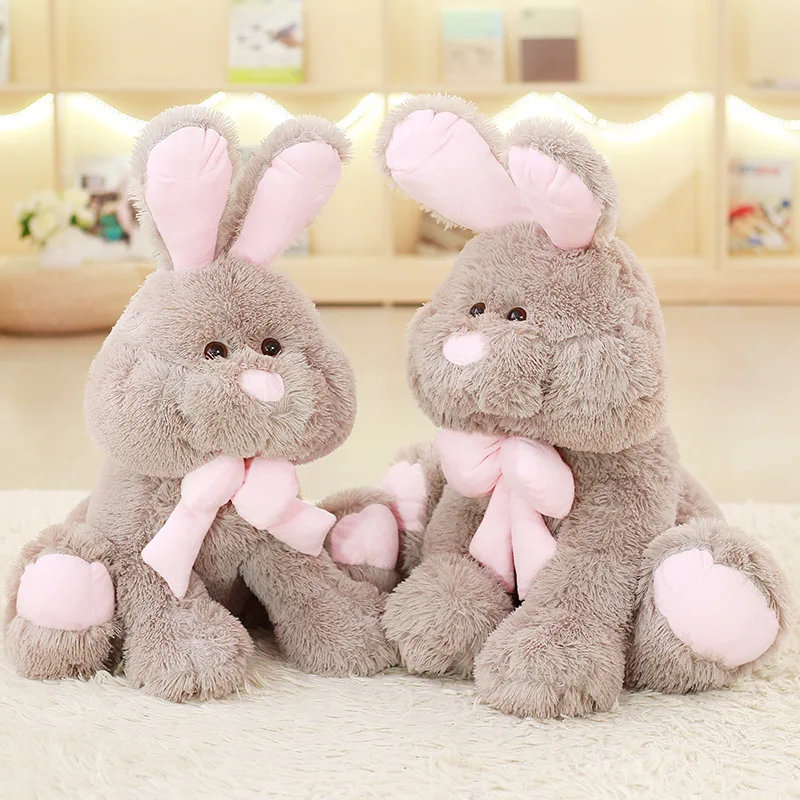 Valentine's Day for a Girlfriend Gift America Large Size Gray Rabbit Long Ear Rabbit Plush Toys Hairy Rabbit