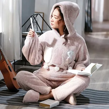 2 Pieces Winter Women Pajamas Set Thicken Warm Soft Flannel Sleepwear Long Sleeve Tops+Pants Homewear Plus Size Pyjamas
2 Pieces Winter Women Pajamas Set Thicken Warm Soft Flannel Sleepwear Long Sleeve Tops+Pants Homewear Plus Size Pyjamas