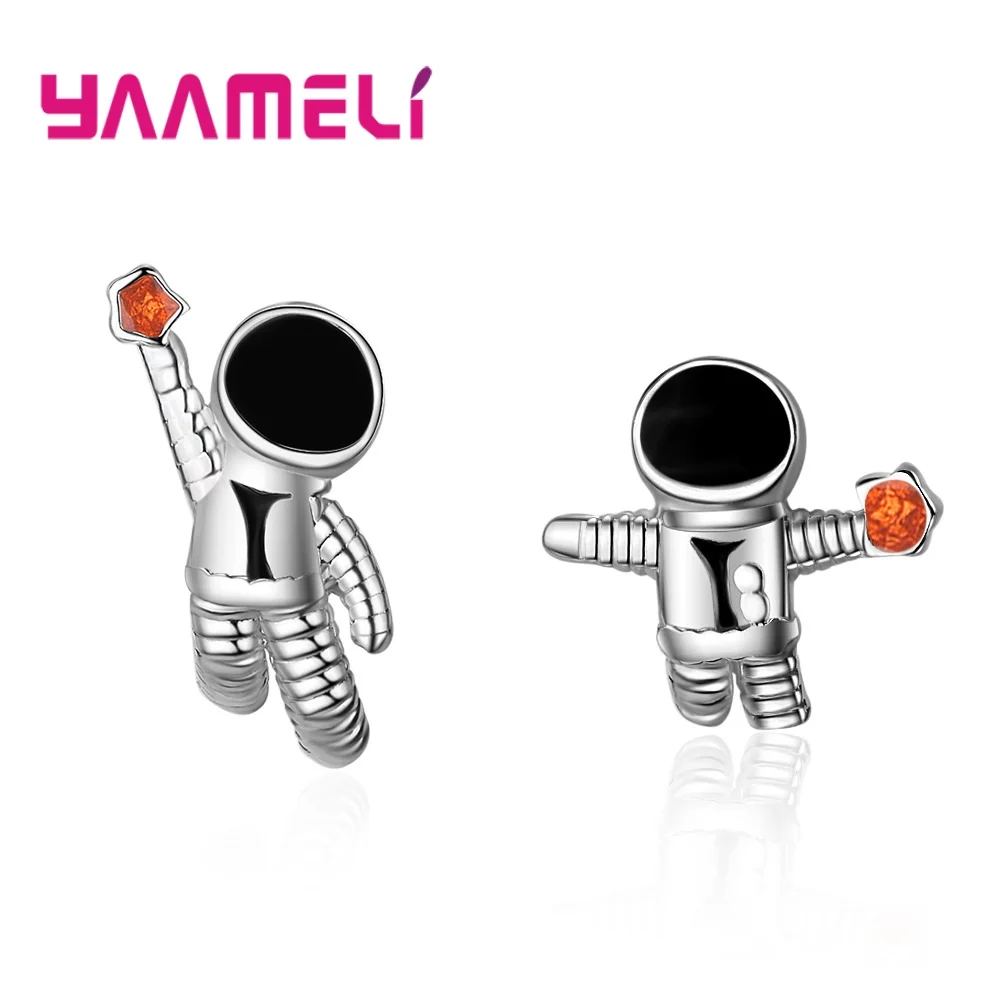 Фото Exquisite Cosmic Planet Astronaut Stud Earrings for Women Female Trend Creative 925 Sterling Silver Party Gift Jewelry | Украшения и