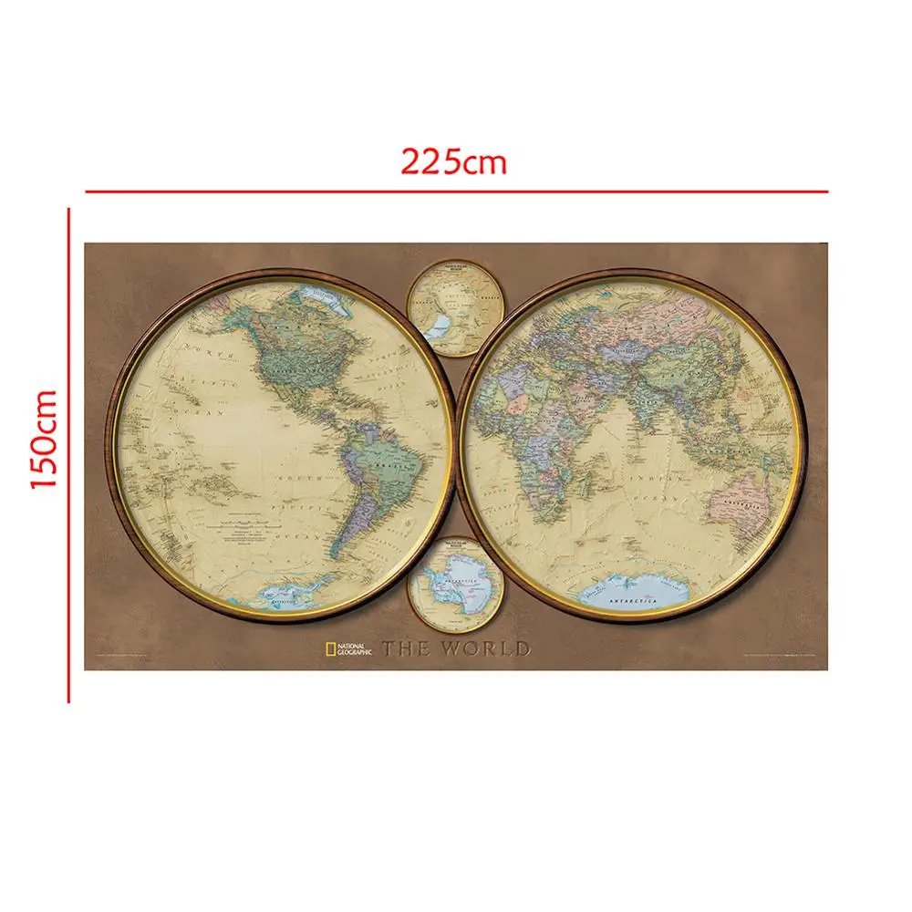 150x225cm Retro Style World Map Non-woven Fun Map Creative Decorative Map For Home Decor
150x225cm Retro Style World Map Non-woven Fun Map Creative Decorative Map For Home Decor