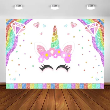 Glitter Rainbow Unicorn Backdrop Girls Diamond Unicorn Birthday Party Baby Shower Background Decoration Table Banner Supplies 
Glitter Rainbow Unicorn Backdrop Girls Diamond Unicorn Birthday Party Baby Shower Background Decoration Table Banner Supplies