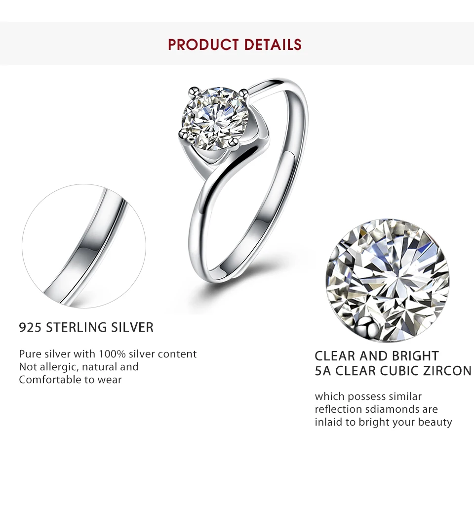 SILVERHOO 925 Rings For Women Elegant Sterling Silver Zircon CZ Fine Jewelry Birthday Party For Girlfriend Adjustable Ring Hot SILVERHOO 925 Rings For Women Elegant Sterling Silver Zircon CZ Fine Jewelry Birthday Party For Girlfriend Adjustable Ring Hot