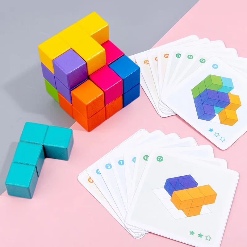 Thinking Cube Intelligence 3d Puzzle Tetris toys for children Intelligence shapes wood geometric puzzle Early Education baby Toy
Thinking Cube Intelligence 3d Puzzle Tetris toys for children Intelligence shapes wood geometric puzzle Early Education baby Toy