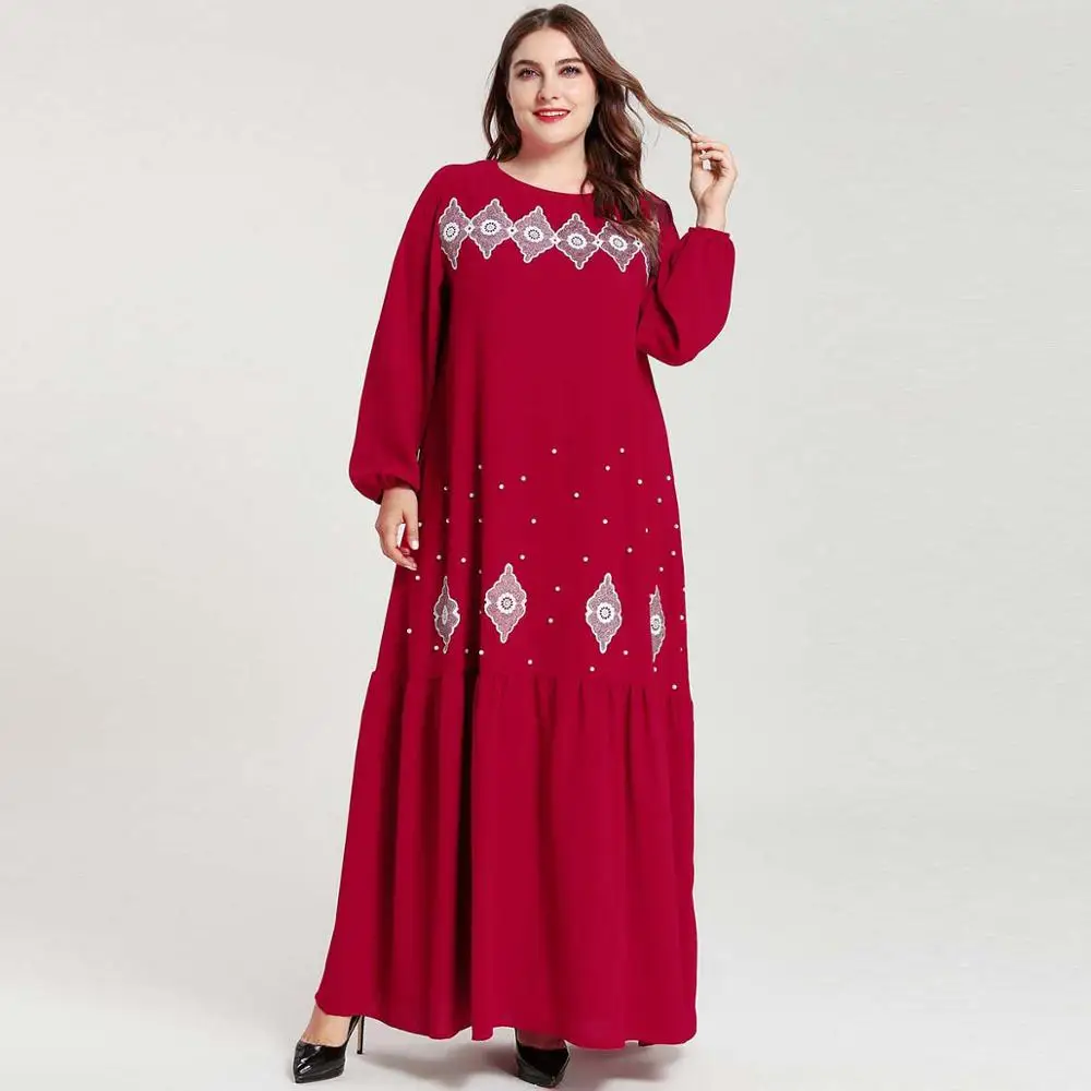 Red Vintage Arab Dress Women Appliqued Beading Loose Muslim Abaya Pleated Hem Big Size Robe Longue Femme Musulmane
Red Vintage Arab Dress Women Appliqued Beading Loose Muslim Abaya Pleated Hem Big Size Robe Longue Femme Musulmane