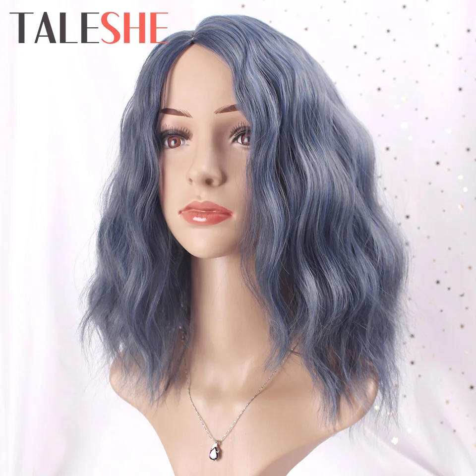 TALESHE Blue Short Wig Water Wave Mixed Color Side Part Synthetic Wigs for Black Women Blonde Pink Cosplay False Hair Party
TALESHE Blue Short Wig Water Wave Mixed Color Side Part Synthetic Wigs for Black Women Blonde Pink Cosplay False Hair Party