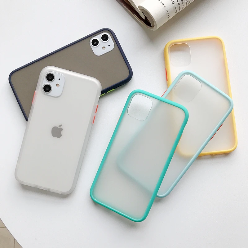 Mint Simple Mix Shockproof Phone Case For iPhone 11 Pro MAX X XR Ultra-thin TPU Silicone Clear Cover 6 6s 7 8 Plus XS |