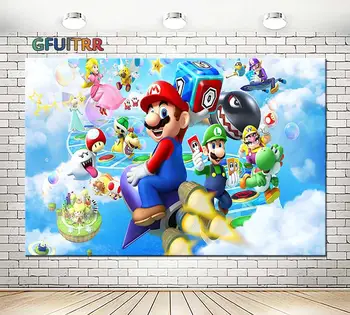 GFUITRR Cartoon Game Character Super Marios Photography Backdrops Kids Birthday Party Photo Background Vinyl Photo Studios Props
GFUITRR Cartoon Game Character Super Marios Photography Backdrops Kids Birthday Party Photo Background Vinyl Photo Studios Props