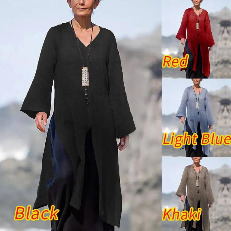 Plus Size Women Shirts Blouses ZANZEA 2019 Ladies Stylish Split Hem Solid Blusas Femme Casual Long Flare Sleeve Loose Tunic Tops
Plus Size Women Shirts Blouses ZANZEA 2019 Ladies Stylish Split Hem Solid Blusas Femme Casual Long Flare Sleeve Loose Tunic Tops