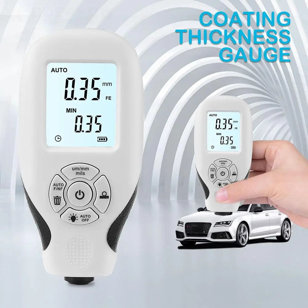 HW-300 Digital Coating Thickness Gauge Car Automotive Paint Meter with Backlit LCD Display Dry Film DFT Tester | Инструменты
