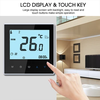 Electric Heating Thermostat WiFi Temperature Controller Tuya Programmable Voice Control with Amazon Echo/Google Home 16A-240V
Electric Heating Thermostat WiFi Temperature Controller Tuya Programmable Voice Control with Amazon Echo/Google Home 16A-240V