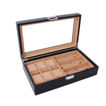 Wooden/Leather 8/10/12 Grids Watch Display Sunglass Case Durable Packaging Holder Jewelry Collection Storage Organizer Box 2019
Wooden/Leather 8/10/12 Grids Watch Display Sunglass Case Durable Packaging Holder Jewelry Collection Storage Organizer Box 2019