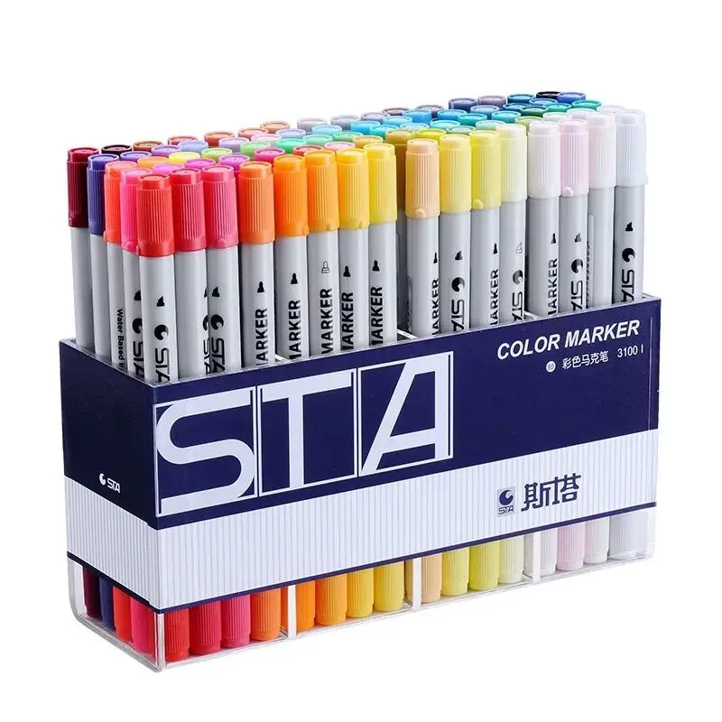 Art Markers Dual Tips Coloring Brush Fineliner Color Pens, 80 Colors of Water Based Marker for Calligraphy Drawing Sketchi
Art Markers Dual Tips Coloring Brush Fineliner Color Pens, 80 Colors of Water Based Marker for Calligraphy Drawing Sketchi