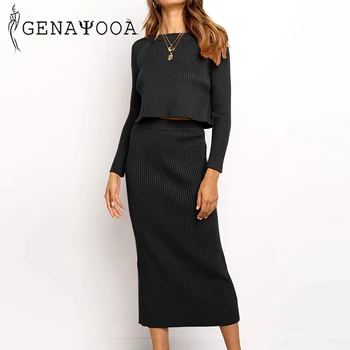 Genayooa Elegant Office Lady Knit Sweater Two Piece Set Jumper Knee Length Skirt Set Vintage Women Outfit 2 Piece Set Women
Genayooa Elegant Office Lady Knit Sweater Two Piece Set Jumper Knee Length Skirt Set Vintage Women Outfit 2 Piece Set Women