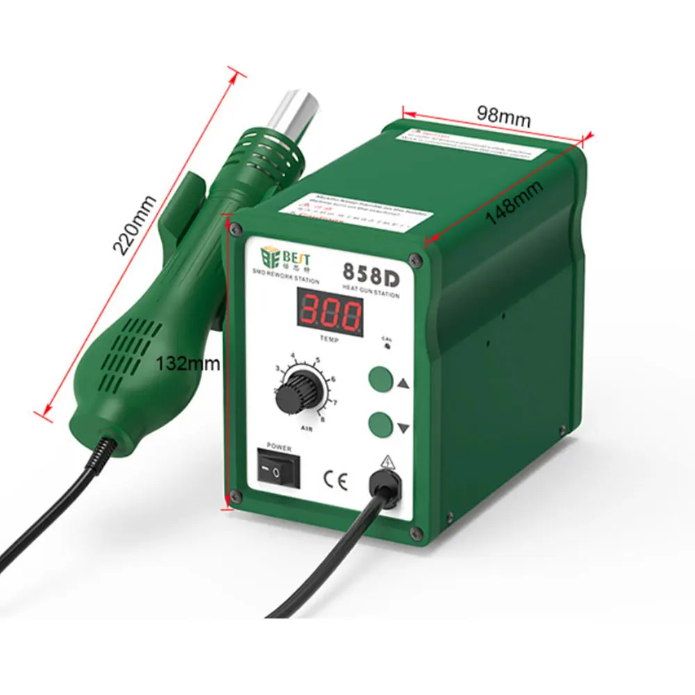 Digital Display Hot Air Gun Desoldering Table Electric Soldering Iron Adjustable Constant Temperature Welding Stand Bst-858D
Digital Display Hot Air Gun Desoldering Table Electric Soldering Iron Adjustable Constant Temperature Welding Stand Bst-858D