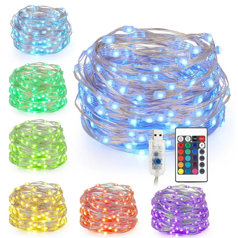 10 M LED Lights Christmas Lights RGB Copper Wire Remote Control USB Light String Four Wire Copper String Lights
10 M LED Lights Christmas Lights RGB Copper Wire Remote Control USB Light String Four Wire Copper String Lights