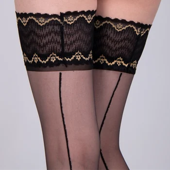 Sexy Lace Top Thigh High Stockings Back Seam Silicone Hold Up Pantyhose Retro Oil Glossy Transparent Hosiery Women Sexy Lingerie
Sexy Lace Top Thigh High Stockings Back Seam Silicone Hold Up Pantyhose Retro Oil Glossy Transparent Hosiery Women Sexy Lingerie