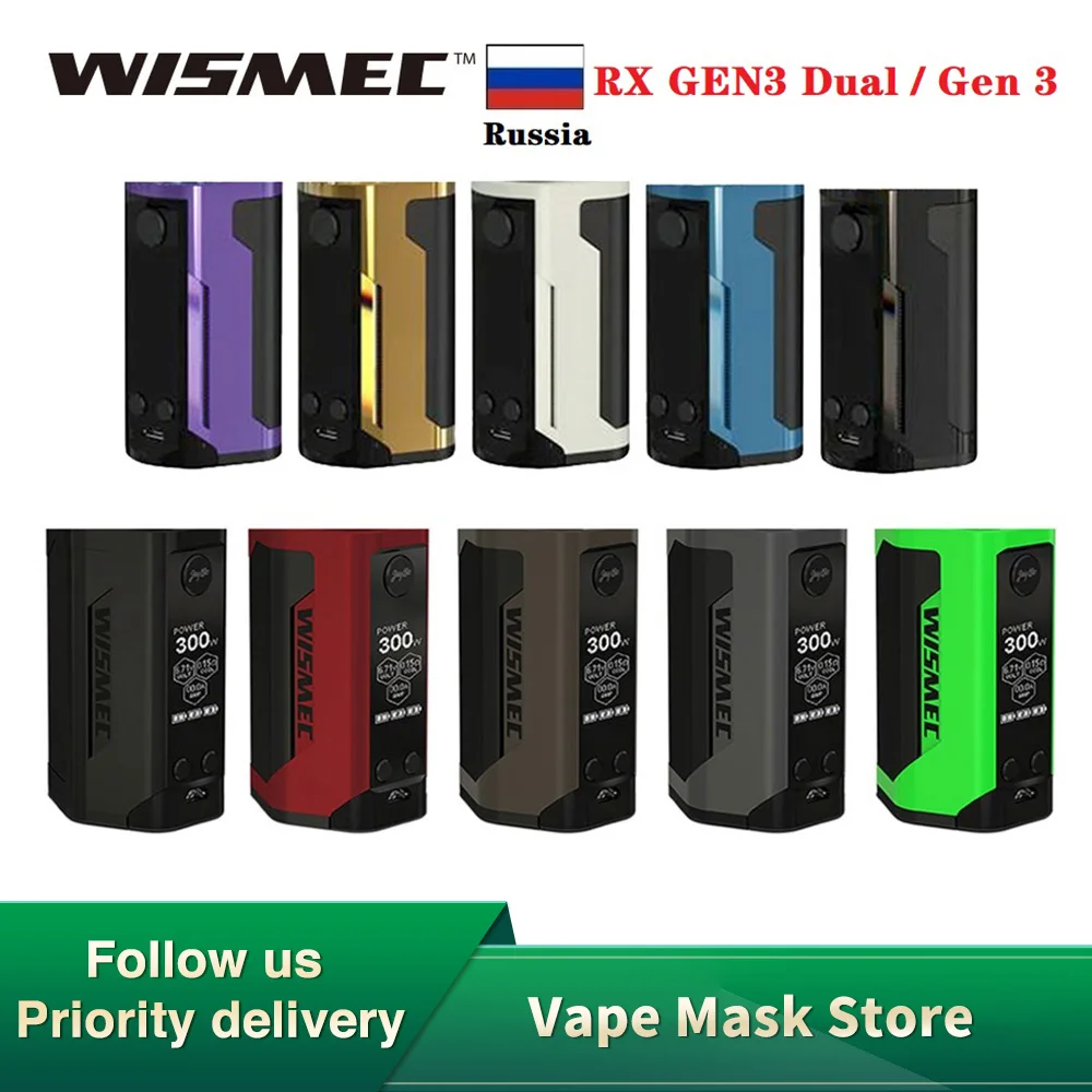 100% оригинал WISMEC Reuleaux RX GEN3 Dual 230W TC Box MOD Vs Mod питается от аккумулятора 18650 Vape Mod|Моды