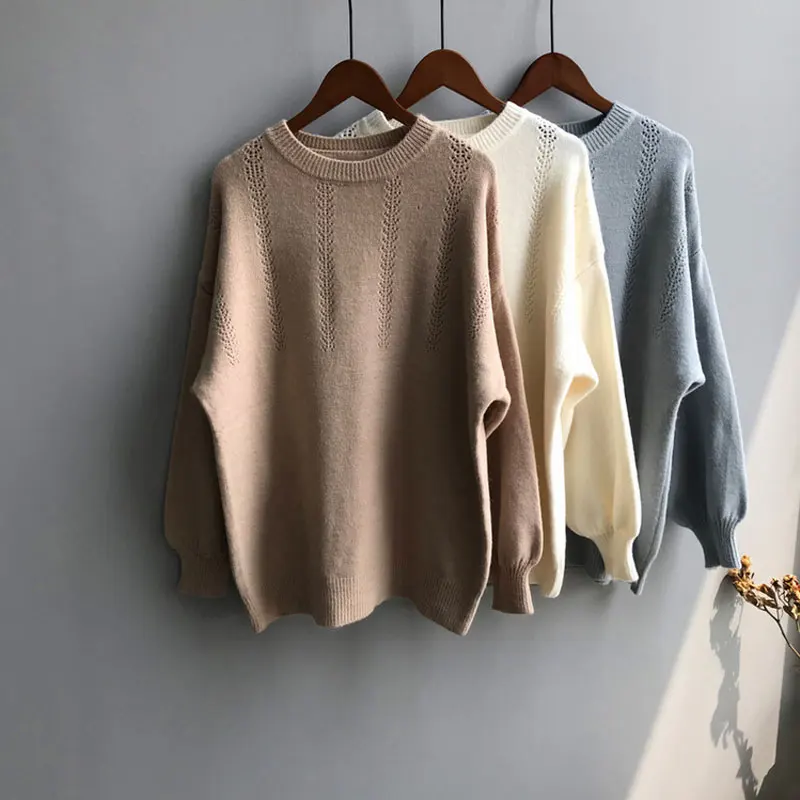 2019 autumn new pullover sweater women round neck solid color base sweater female loose knitting sweaters thick
2019 autumn new pullover sweater women round neck solid color base sweater female loose knitting sweaters thick