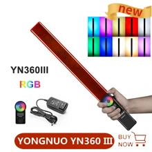 YONGNUO YN360 III YN360III Pro Handheld LED Video Light Touch Adjusting Bi-colo 3200k-5500k RGB Color with Remote Control YONGNUO YN360 III YN360III Pro Handheld LED Video Light Touch Adjusting Bi-colo 3200k-5500k RGB Color with Remote Control