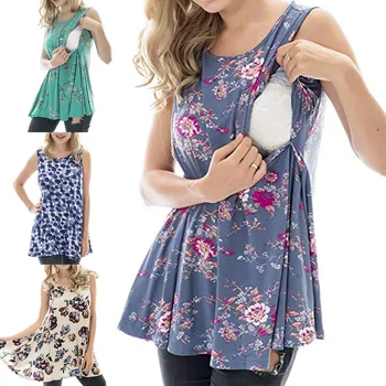Women Pregnant Sleeveless Floral Tops Breastfeeding Nusring Maternity Clothes 
Women Pregnant Sleeveless Floral Tops Breastfeeding Nusring Maternity Clothes