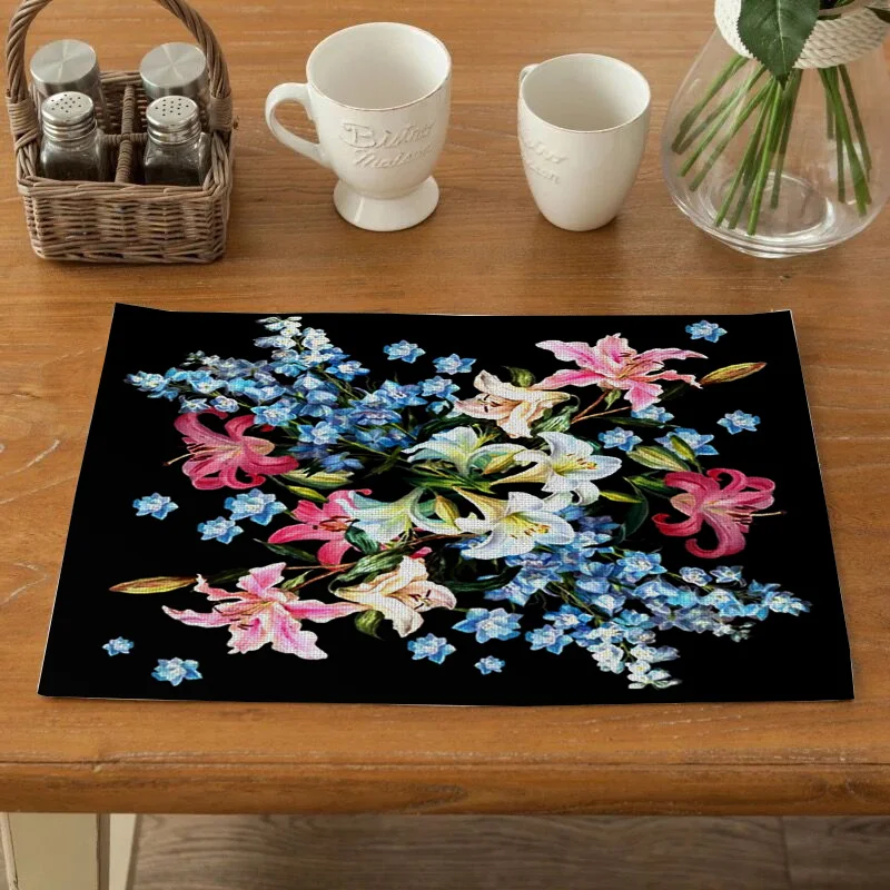 Flower Pattern Dining Table Decoration Placemat Kitchen Printed Fabric Mat Linen Heat Insulation Coaster Tableware Pad Durable
Flower Pattern Dining Table Decoration Placemat Kitchen Printed Fabric Mat Linen Heat Insulation Coaster Tableware Pad Durable