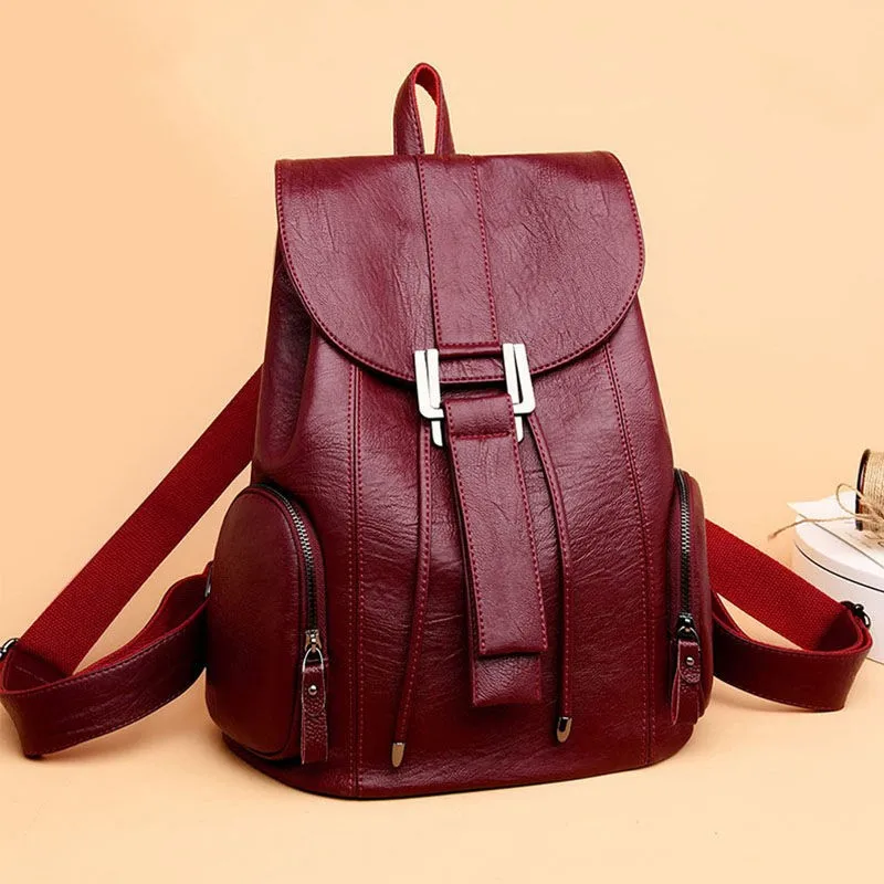 Women Backpacks Soft Leather Pu Leather Female Travel Shoulder Bag High Quality Drawstring Backpack School Bag For Teenage Girls 
Women Backpacks Soft Leather Pu Leather Female Travel Shoulder Bag High Quality Drawstring Backpack School Bag For Teenage Girls