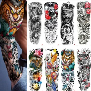 Hot New 1PCS Waterproof Temporary Tattoo Sticker Full Arm Large Skull Old School Tatoo Stickers Fake Tattoos for Men Women 
Hot New 1PCS Waterproof Temporary Tattoo Sticker Full Arm Large Skull Old School Tatoo Stickers Fake Tattoos for Men Women