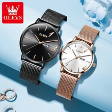 OLEVS Casual Fashion Ultra-thin Couple Quartz Watch Top Brand Luxury Rose Gold Simple Dial Mesh Strap Waterproof Watch 2863 
OLEVS Casual Fashion Ultra-thin Couple Quartz Watch Top Brand Luxury Rose Gold Simple Dial Mesh Strap Waterproof Watch 2863