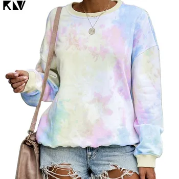 Women Crew Neck Long Sleeve Sweatshirt Tie-Dye Rainbow Colorful Graffiti Printed Pullover Hoodies Casual Loose Trim Streetwear 
Women Crew Neck Long Sleeve Sweatshirt Tie-Dye Rainbow Colorful Graffiti Printed Pullover Hoodies Casual Loose Trim Streetwear