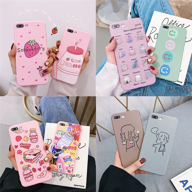 Simple Cute Patterned Cartoon Matte Silicone TPU Phone Case For iPhone 7 8 6 6s Plus X Xr Xs Max Personality Case Back Cover
Simple Cute Patterned Cartoon Matte Silicone TPU Phone Case For iPhone 7 8 6 6s Plus X Xr Xs Max Personality Case Back Cover