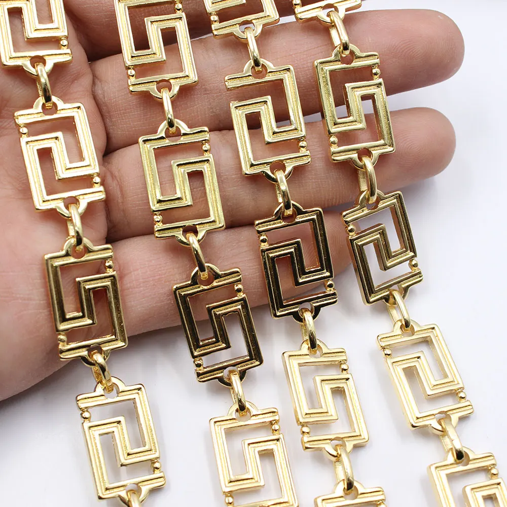 APDGG 1 метр Безель Набор 24 к позолоченная медная модная цепочка скрепки Шея цепь жемчужное ожерелье браслет серьги сделай сам