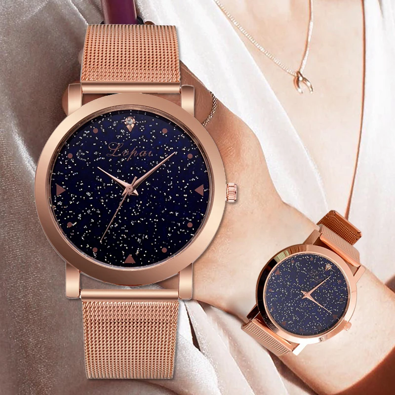 

Lvpai Brand Luxury Starry Women Watches Steel Quartz Ladies Rose Bracelet Watch Casual Clock Lovers Girl Wristwatch Relogio
