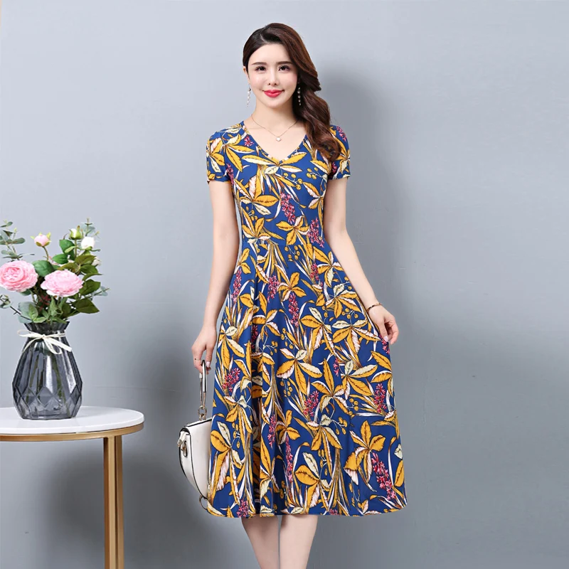 2020 Summer dresses V-neck casual print femme robe Print Short Sleeve Casual Dress Plus Size 5XL Women Dress
2020 Summer dresses V-neck casual print femme robe Print Short Sleeve Casual Dress Plus Size 5XL Women Dress