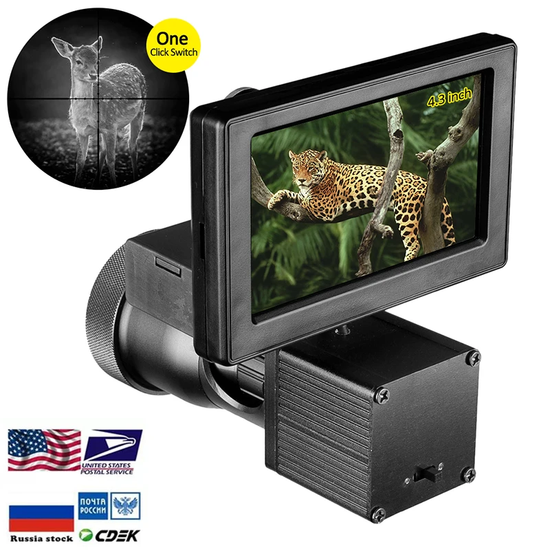 Night Vision HD 1080P 4.3 Inch Display Siamese Scope Video Cameras Infrared Illuminator Riflescope Hunting Optical
Night Vision HD 1080P 4.3 Inch Display Siamese Scope Video Cameras Infrared Illuminator Riflescope Hunting Optical