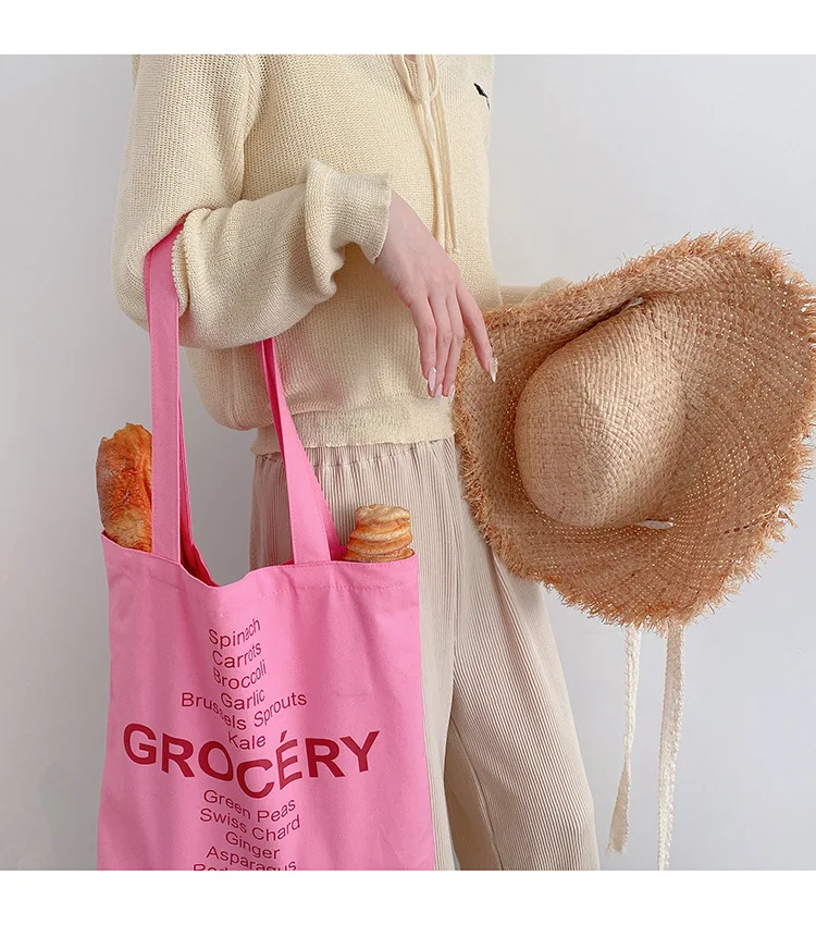 Cute Grocery List Design Canvas Tote Bag - Eco-Friendly Shopping Companion 17 H64c2c8691e134cfeae6ea54d0c6d499d1